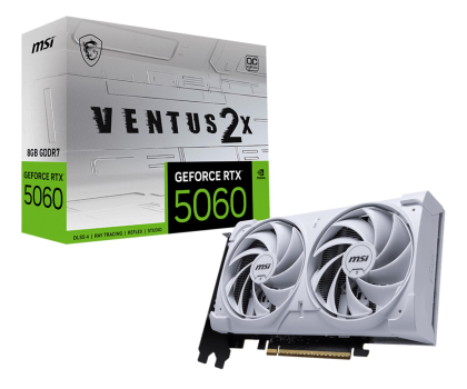 Karta graficzna MSI GeForce RTX 5060 Ventus 2X OC White 8GB GDDR7 DLSS4 5060 8G VENTUS 2X OC WHITE